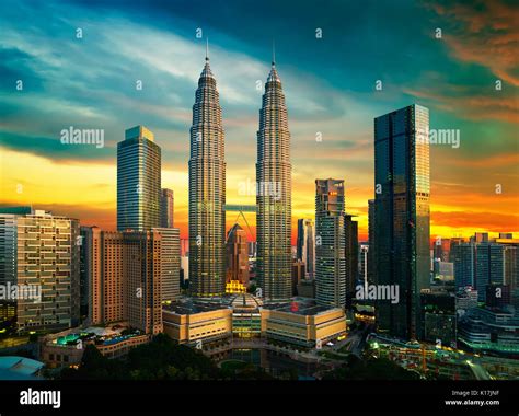 Kuala Lumpur skyline at night Stock Photo - Alamy