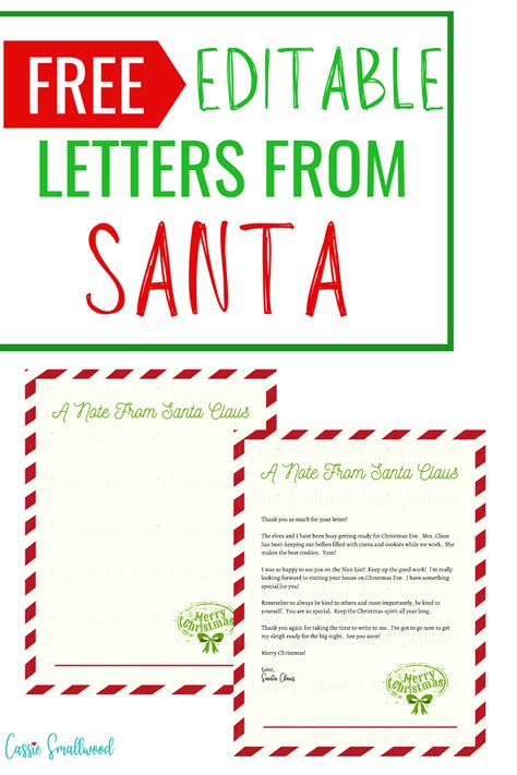 Free Editable Letter From Santa Template Cassie Smallwood, 41% OFF