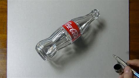 3D Art, Drawing Coca-Cola empty glass bottle - YouTube