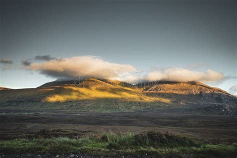 Corbett Mountain Range Capped in Sunset Clouds Stock Image - Image of ...