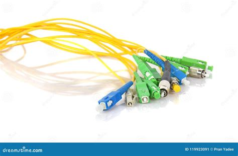 Fiber Optic CONNECTORS On White Background Stock Image - Image of fiber ...