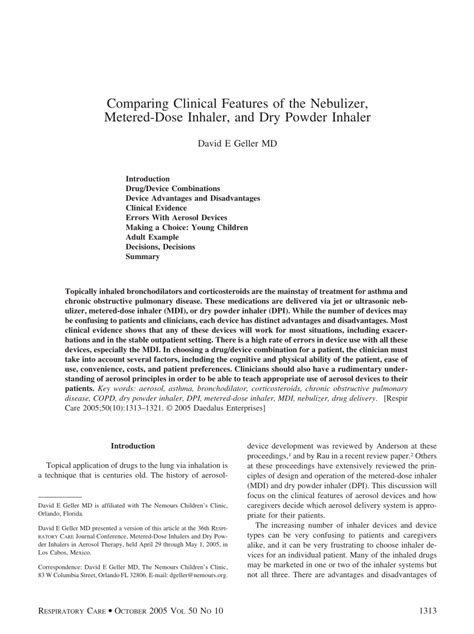 (PDF) Comparing clinical features of the nebulizer, metered-dose ...