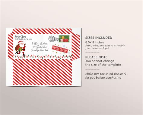 Santa Envelope Letter From Santa Editable Template Printable - Etsy