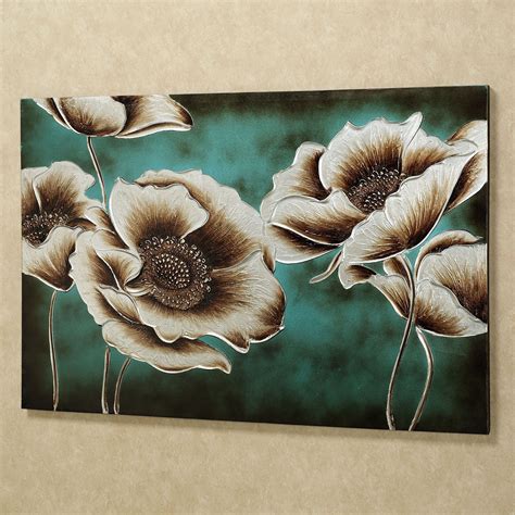 2024 Latest Teal Flower Canvas Wall Art