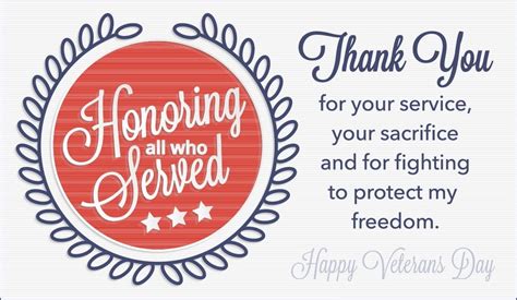 Honoring All Who Served eCard - Free Veterans Day Cards Online