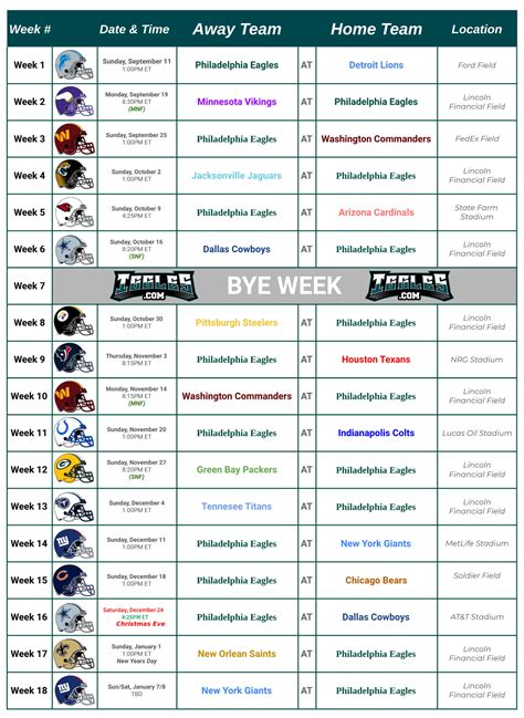 Nfl Football 2025 Schedule Printable Free Download - Walid Clara