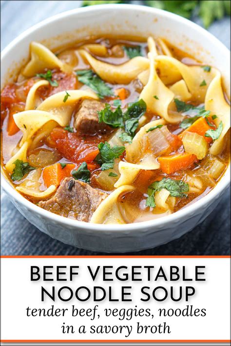 Vegetable Beef Noodle Soup - easy, hearty and comforting soup recipe!