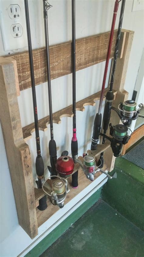 Items similar to Wall Mount Fishing Rod Holder - Rod Rack - Fishing ...