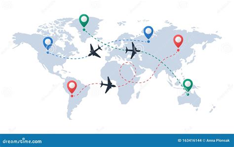 World Map Flight Paths