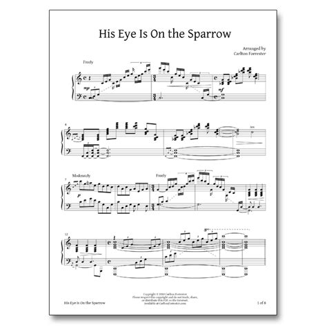 His Eye Is On The Sparrow – Sheet Music | Carlton Forrester Music