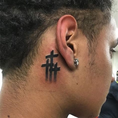 Simple Cross Tattoos On Neck