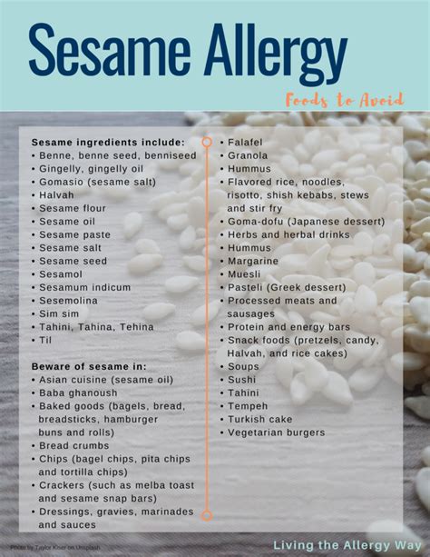 Sesame-Free Guide » Living the Allergy Way