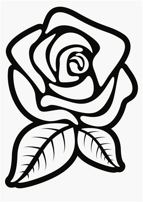 Rose Outline Png - Rose Black And White Flower Clipart, Transparent Png ...