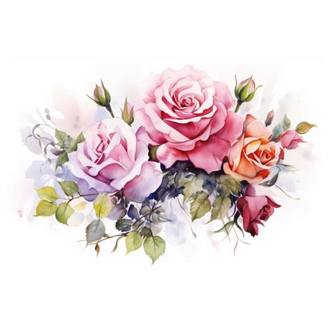 Premium AI Image | Rose Bouquet White Background