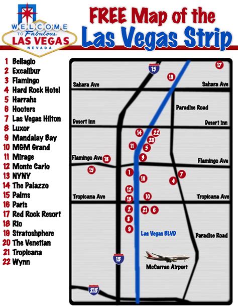 Las Vegas Strip Map - Map of Las Vegas Strip | Venha se divertir com a ...