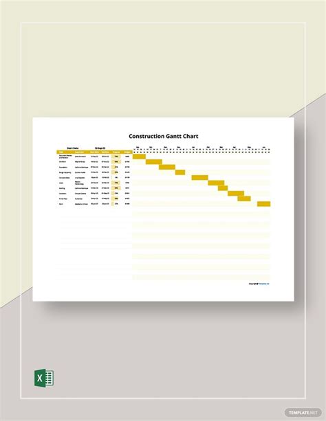 Construction Gantt Chart Template