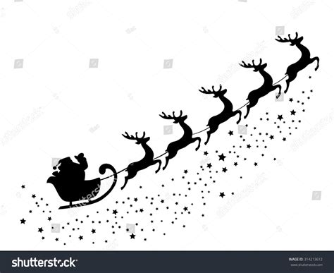 Vector Illustration Santa Claus Flying Deer Stock Vector (Royalty Free ...