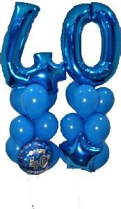 40Th Birthday Balloon Bouquet Blue | Party City