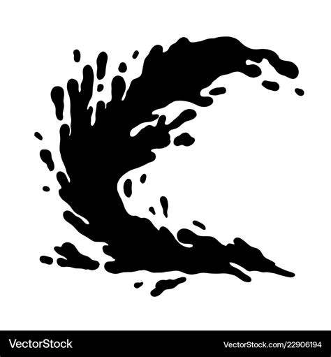 Hand drawn silhouette of water splash Royalty Free Vector