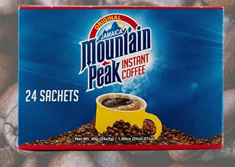 Jamaican Blue Mountain Peak Instant Coffee with 24 One Cup Sachets ...