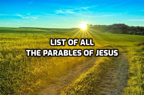 Parables of Jesus List - Wednesday in the Word