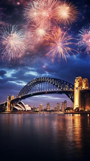 Premium AI Image | sydney harbour bridge fireworks aigenerated image