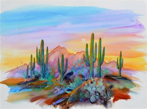 Desert Watercolor at PaintingValley.com | Explore collection of Desert ...