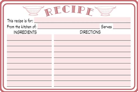 Bountiful Heirlooms: Free Printables: Recipe Cards and Desk Notes