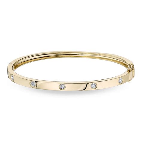 0.38ct 14k Yellow Gold Diamond Bangle