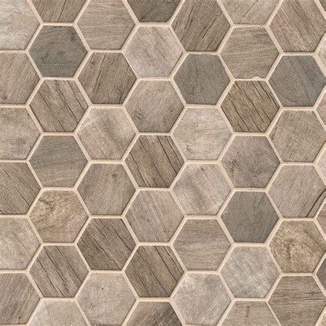 Driftwood Hexagon 6mm Glass Mosaic Tiles | Mosaic Tile Direct