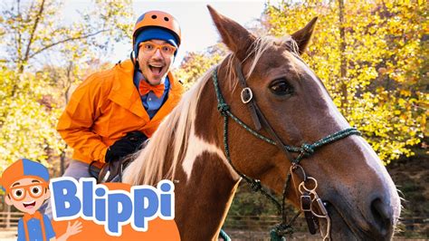 Blippi Learns to Ride a Horse! Educational Animal Videos for Kids - Uohere