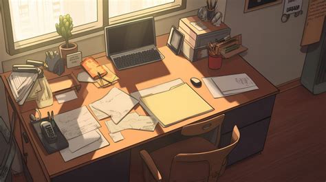 Wallpaper Desktop Anime Office Desk Wallpapers Background Computer ...