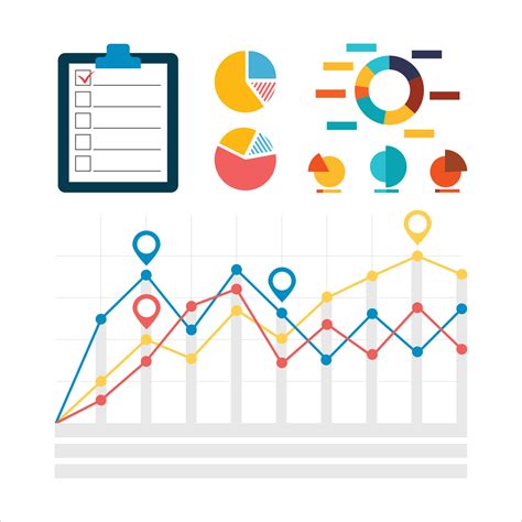 Infographic element design, Three line charts, Diagram, graph, template ...