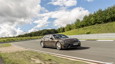 Porsche Panamera Turbo S Sport Turismo | 2021MY (Color: Truffle Brown Metallic) | Front Three ...