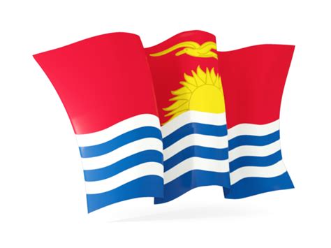 Waving flag. Illustration of flag of Kiribati