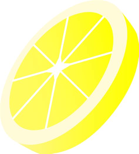 Round Yellow Lemon Slice - Free Clip Art