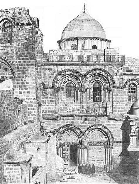 Church of the Holy Sepulchre in 1865 | Artwork, Black & White, City of ...