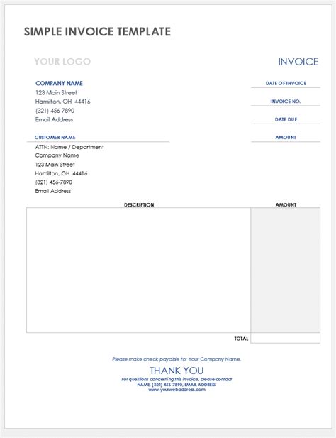 Google docs simple invoice template - filesTros