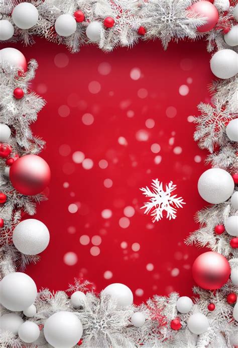 Free Red Christmas Frame Background Image