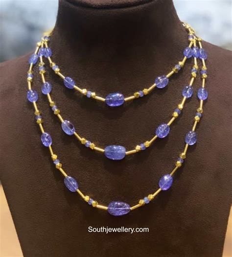 Layered tanzanite beads necklace - Indian Jewellery Designs