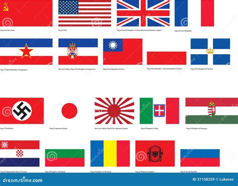 WW2 Flags Royalty Free Stock Images - Image: 37158259