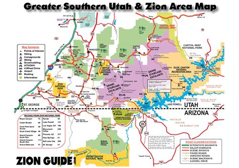 Southern Utah & Zion Area Map | Utah State & National Parks Guide