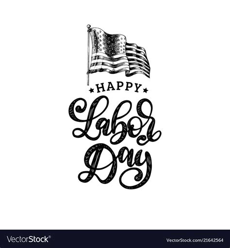 Labor day hand lettering american holiday Vector Image