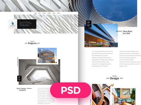 Architecture Free PSD Template by Luis Costa on Dribbble