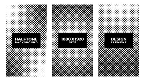 Halftone set vector illustration, black and white halftone effect ...