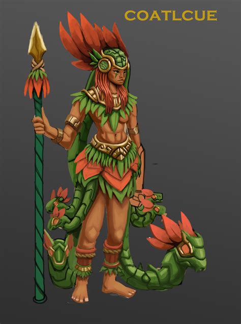 [OC] Coatlicue Aztec Goddess : characterdrawing