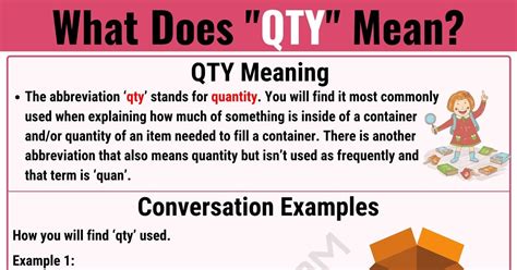 QTY Meaning: What Does QTY Mean and Stand for? • 7ESL