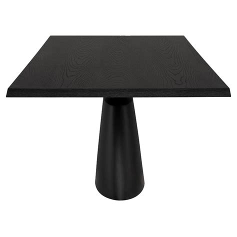 Tyler Modern Classic Black Pedestal Rectangular Dining Table - 95.25"W