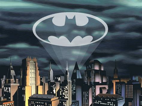 Batman Animated Batsignal Over Gotham City by TheDorkKnightReturns on ...