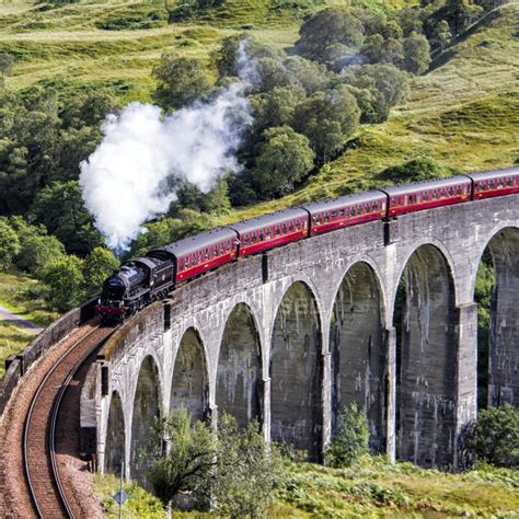 Jacobite steam train — transportation, sunshine - Stock Photo | #124541588